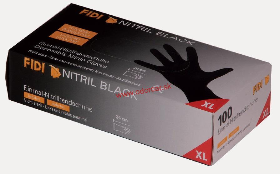 FIDI Nitrile Black 100ks - Nitrilové rukavice veľkosť XL