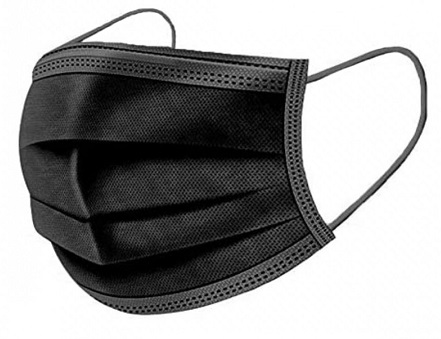 Disposable face mask rúško jednorázové 3-vrstvové čierne 1ks