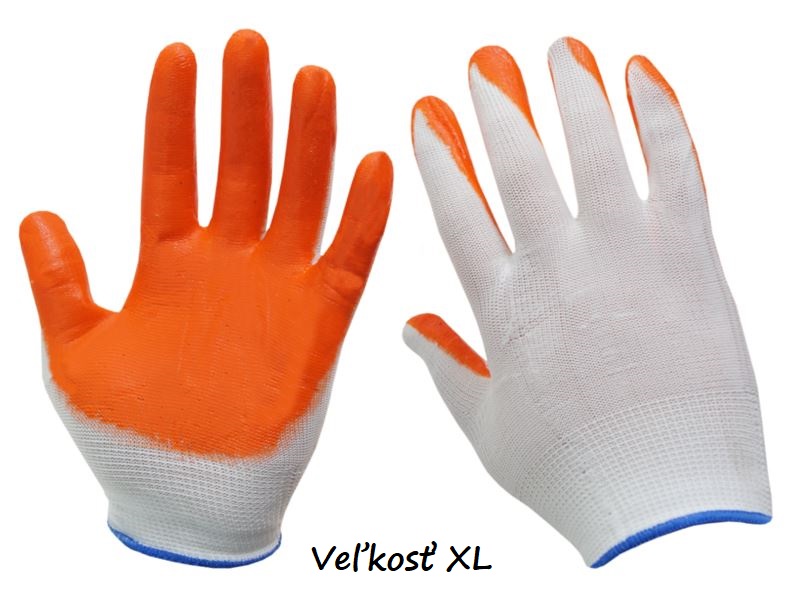 Pracovné rukavice potiahnuté nitrilom veľkosť XL