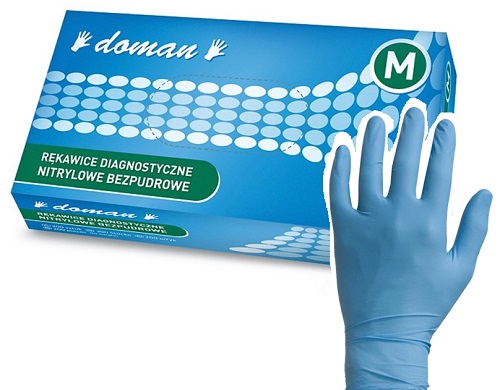 Doman Nitrilové rukavice bezpudrové modré 100 ks veľkosť M