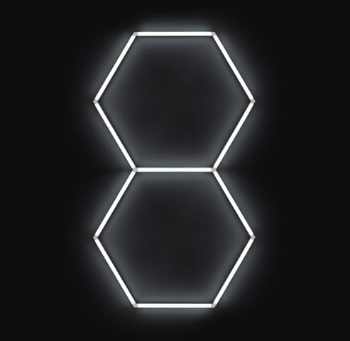 LED hexagonové svetlo 4500K - 97x168 cm 