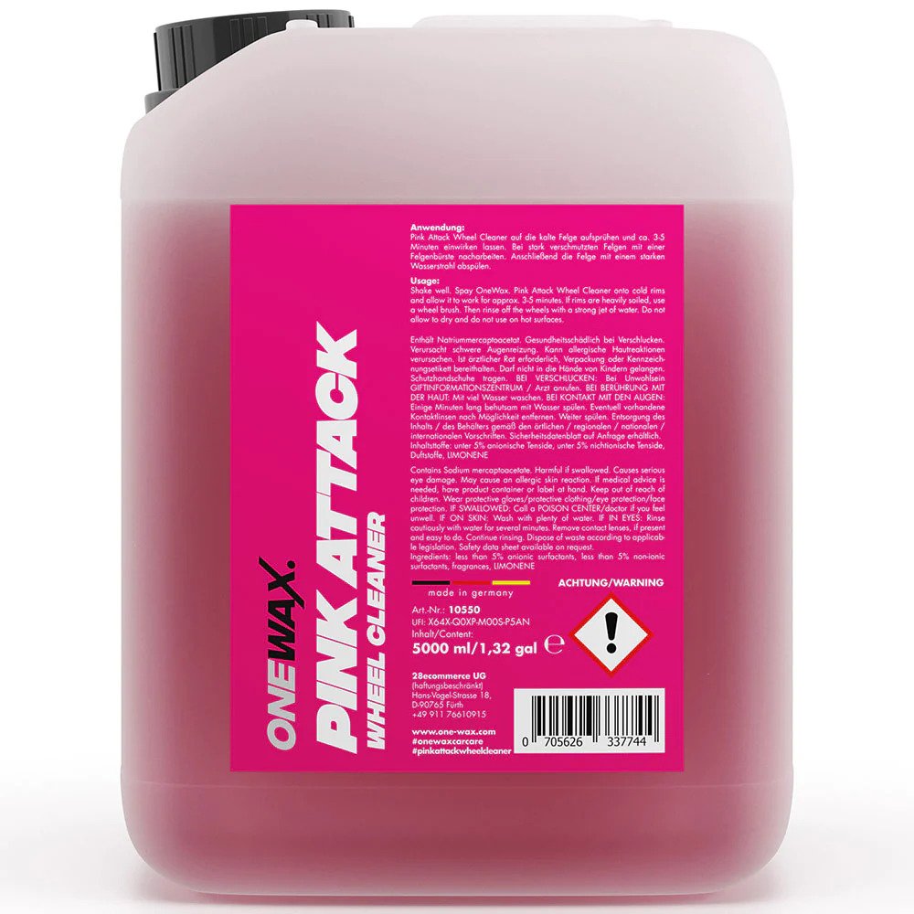 OneWax Pink Attack Wheel Cleaner 5000ml  - Čistič kolies so sfarbením do červena