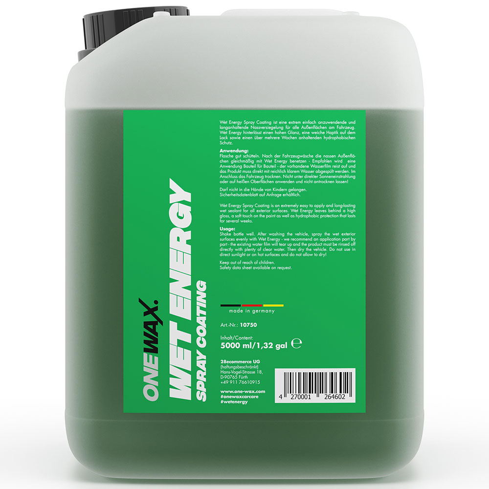 OneWax Wet Energy Spray Coating 5000 ml - Rýchloaplikačný sealant so SiO2
